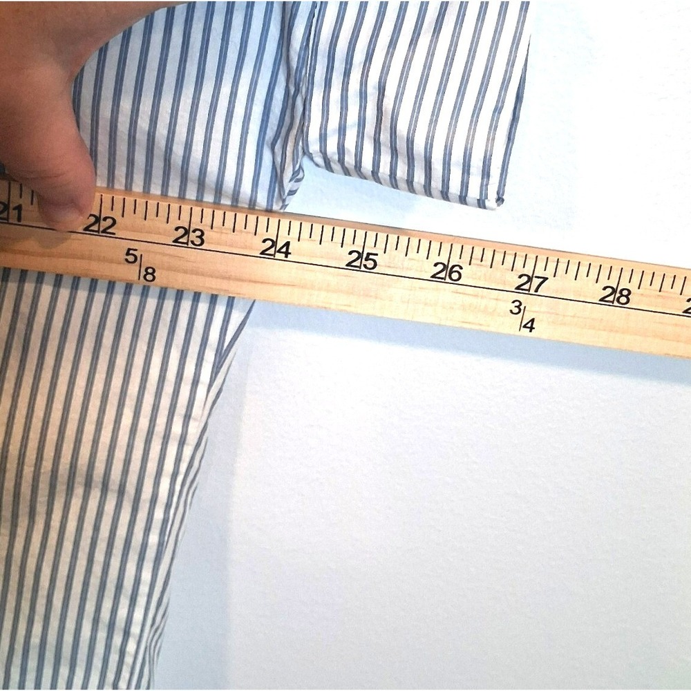 Madewell Blue Striped Button Up Shirt XS Cotton Relaxed Coastal Old Money - Picture 11 of 12